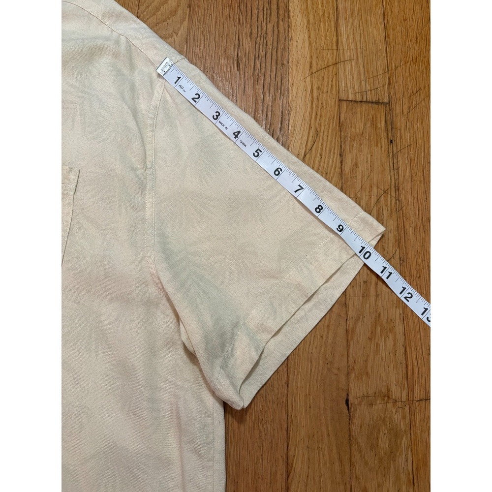Nat Nast Silk Cotton Palm Leaf‎ Camp Shirt XL Beige Resort - Picture 10 of 12